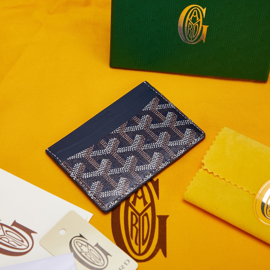 Navy goyard Saint-Sulpice Card Wallet compact for organising cards and papers or folded notes