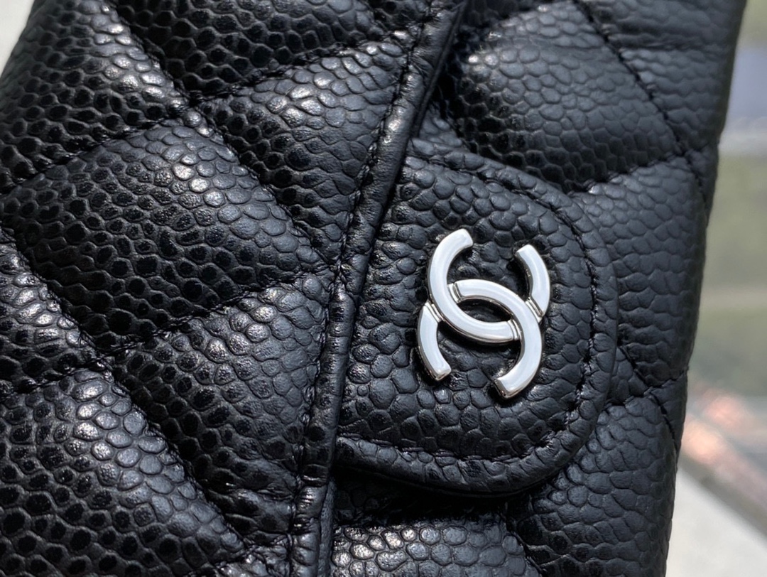 Chanel ClasicFlap classic card holder (upgraded version) black and silver