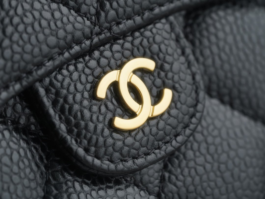 Chanel classic trifold wallet black gold France imported HASS origin calfskin