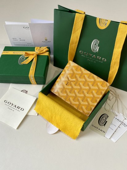 Yellow Goyard Victoire Wallet organising cards, papers and notes ,can be used in a bag