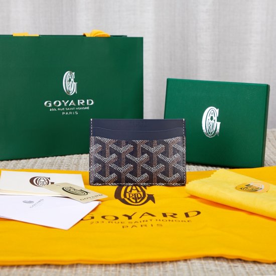 Navy goyard Saint-Sulpice Card Wallet compact for organising cards and papers or folded notes