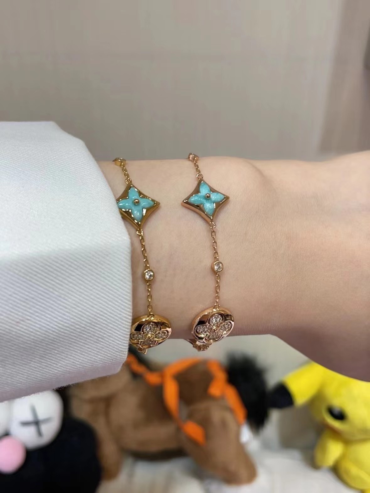 Amazonite Bracelet with diamonds