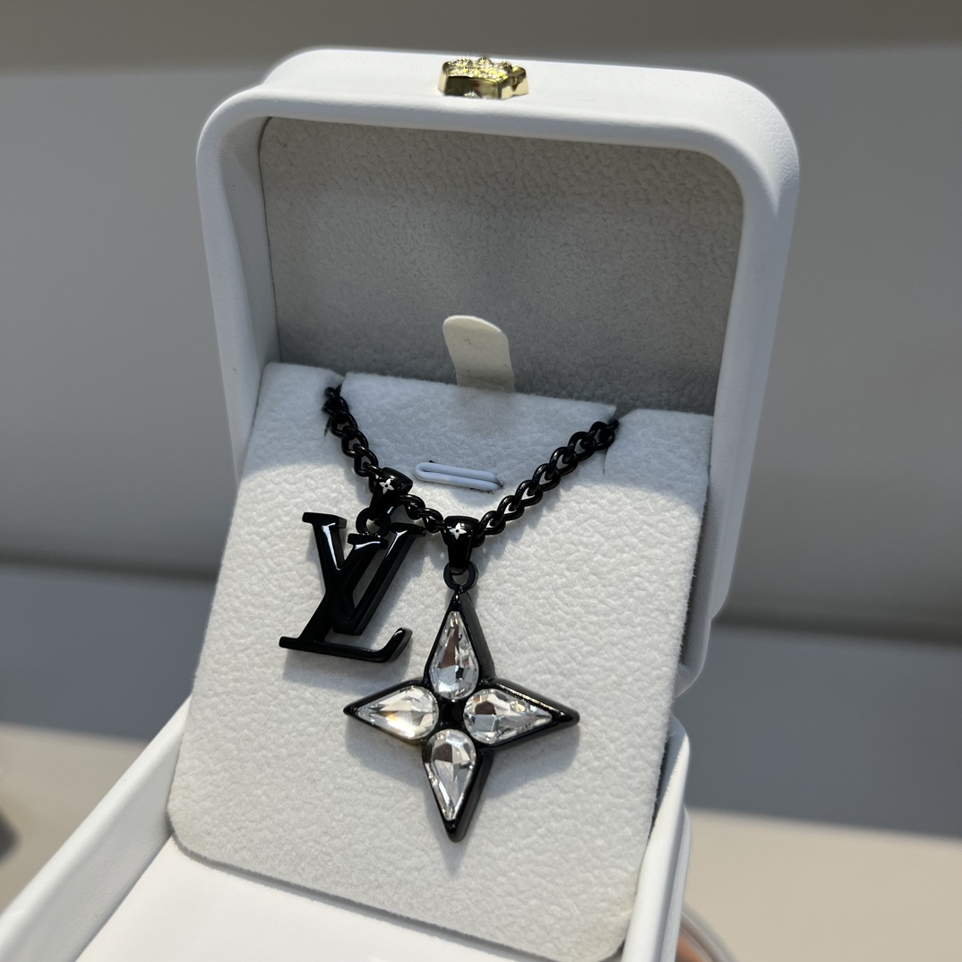 Black Spiral Letter Necklace