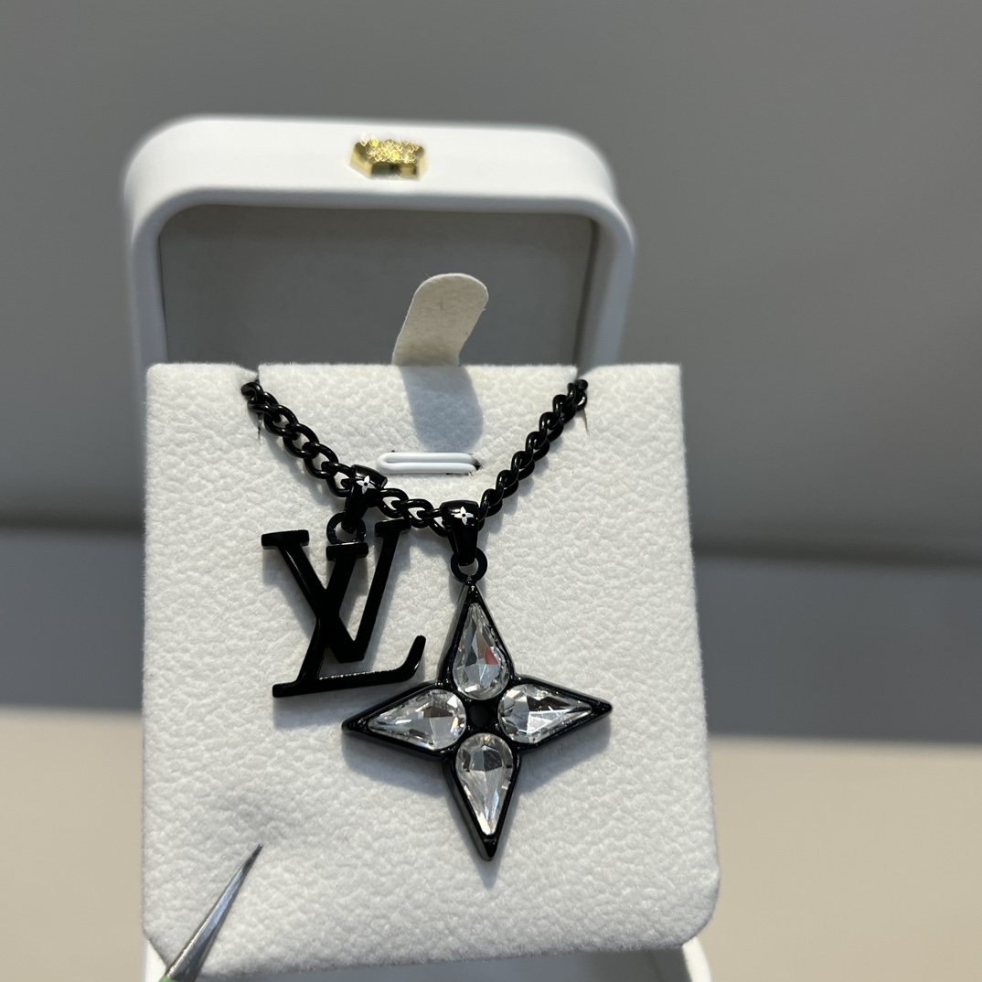 Black Spiral Letter Necklace