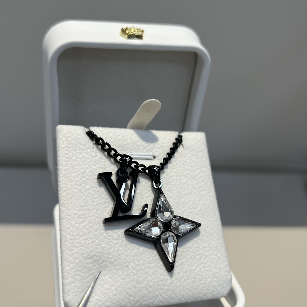 Black Spiral Letter Necklace