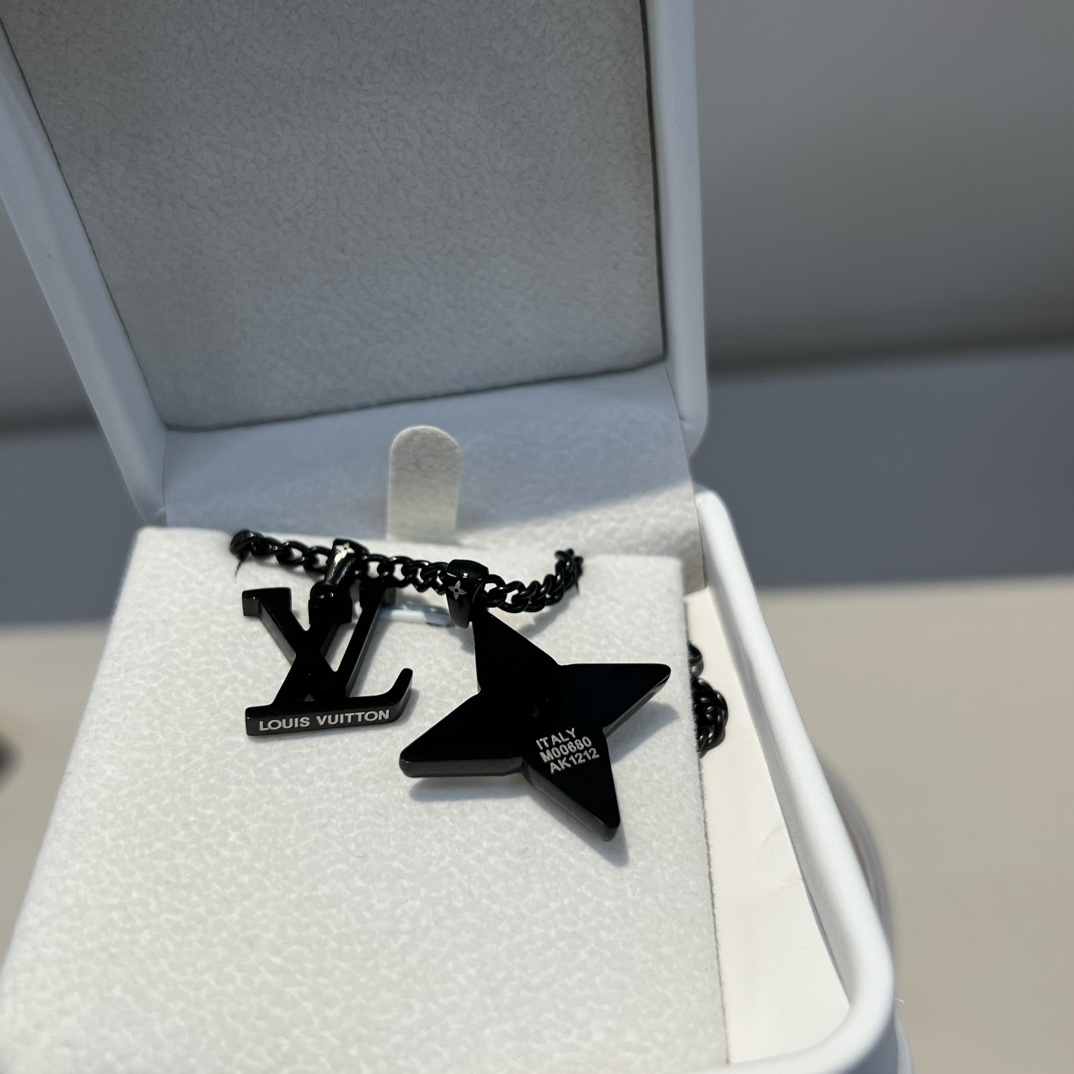 Black Spiral Letter Necklace