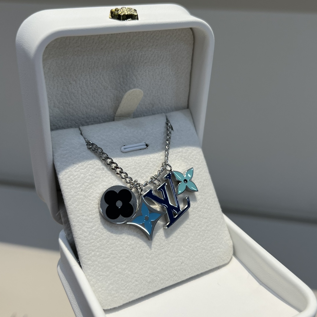 4 Flower Enamel Necklace