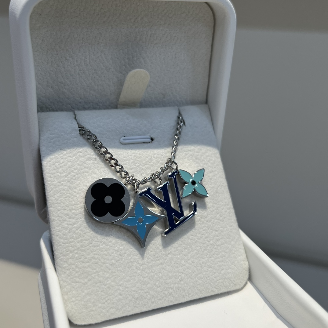 4 Flower Enamel Necklace