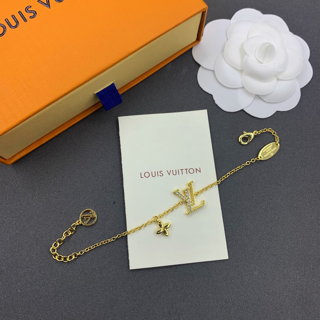 LV Flower Bracelet with Diamonds