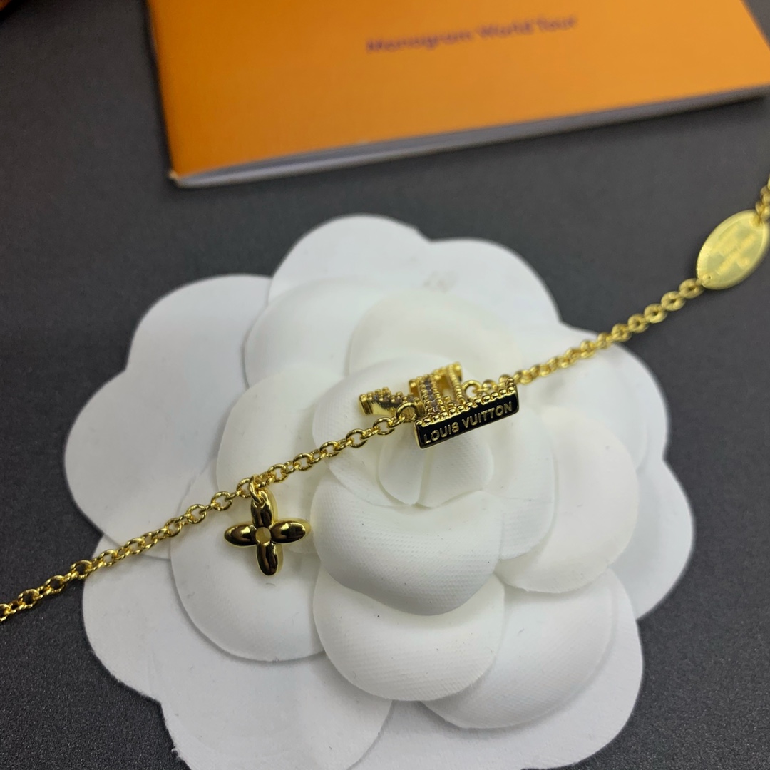 LV Flower Bracelet with Diamonds