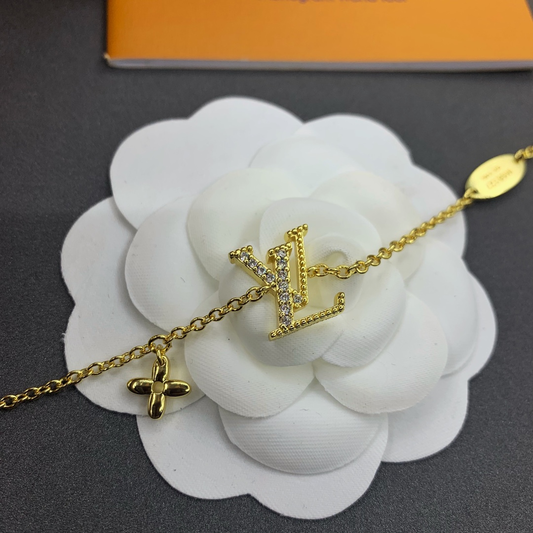 LV Flower Bracelet with Diamonds