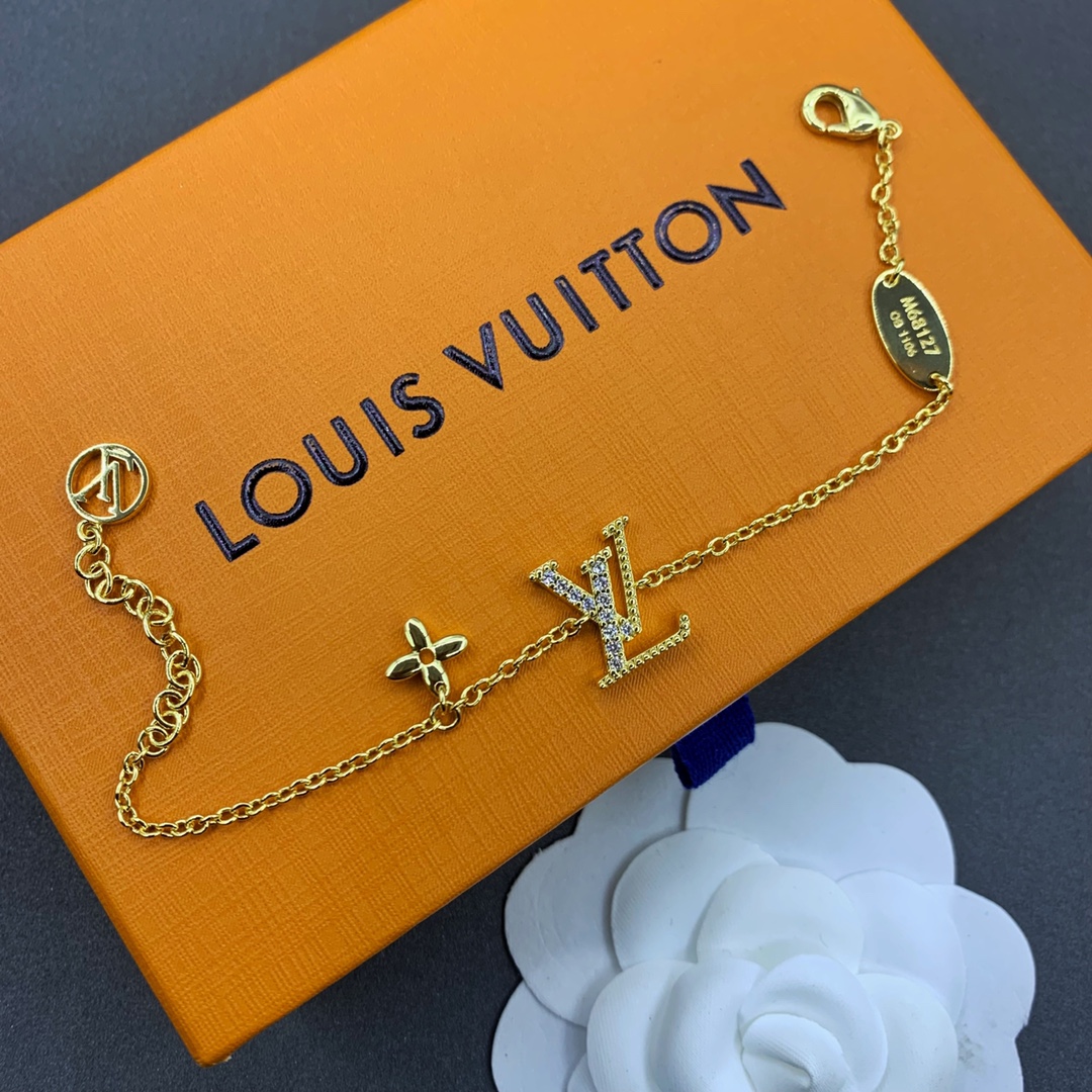 LV Flower Bracelet with Diamonds
