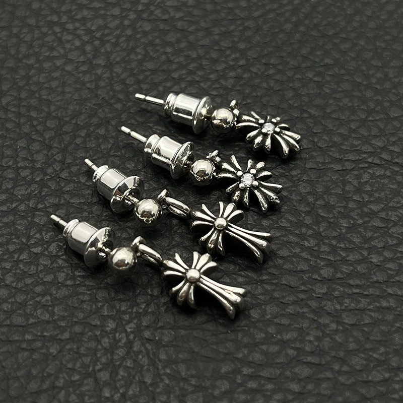 Cross flower with Diamond Earrings