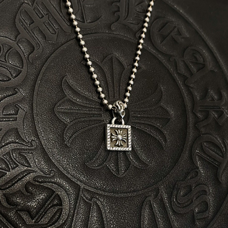 Small Square Necklace with Diamonds