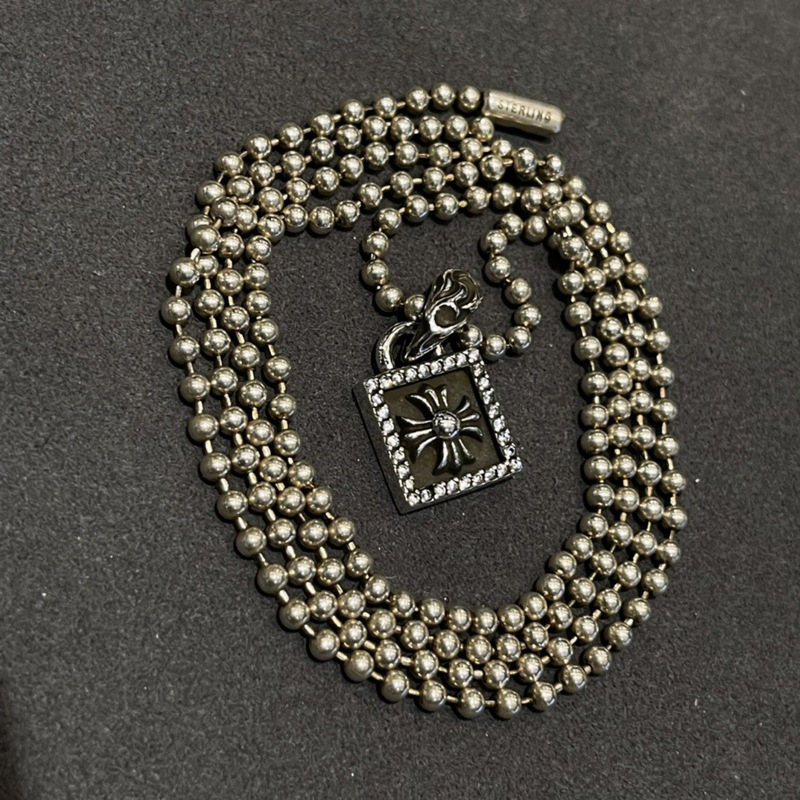 Small Square Necklace with Diamonds