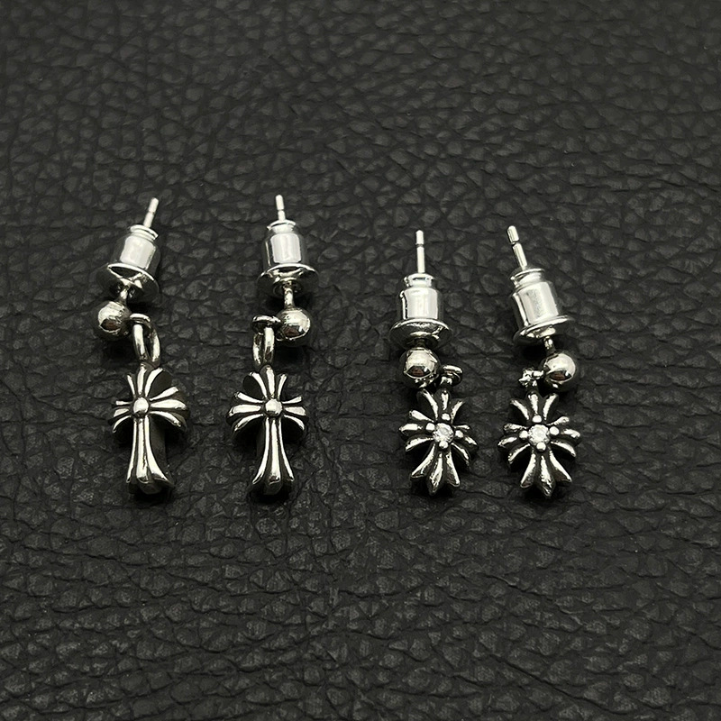 Cross flower with Diamond Earrings