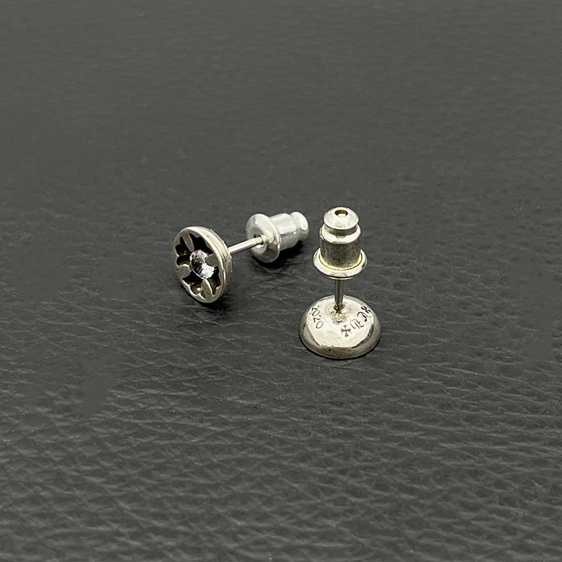 Concave Cross Flower Flat Earrings