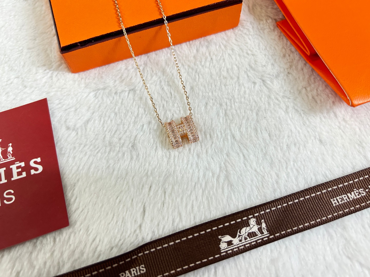 H Pendant Necklace with diamonds