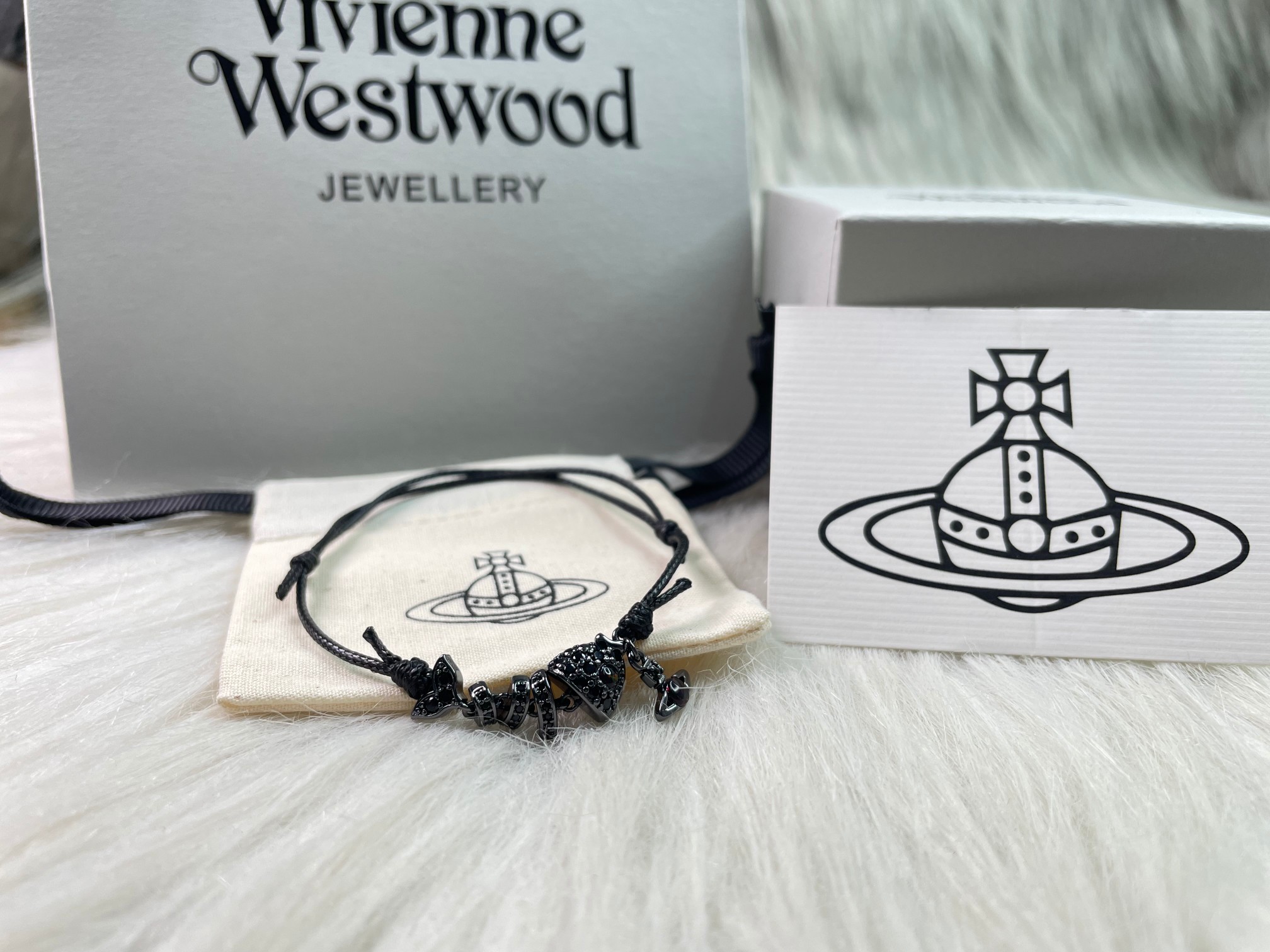 Fish Bone Black Shrinkage Rope Bracelet