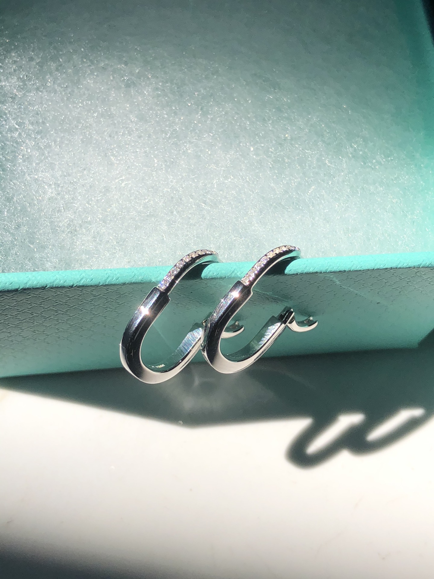 Lock Earrings with Diamonds