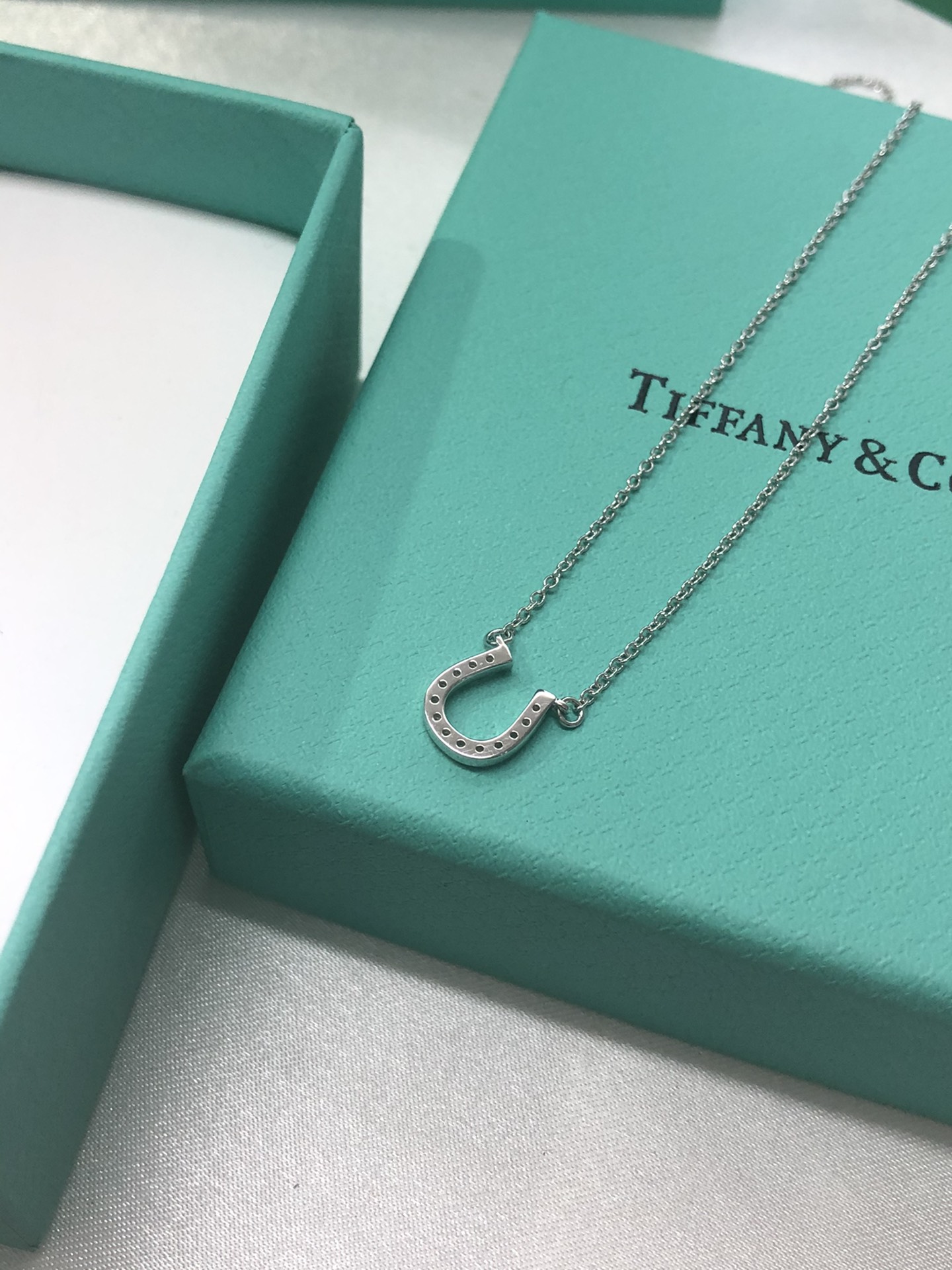 U Necklace with Diamonds