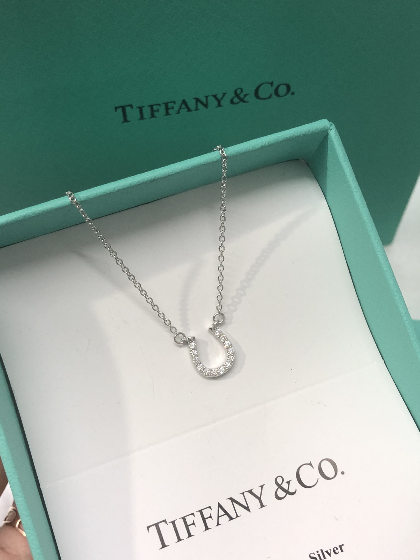 U Necklace with Diamonds
