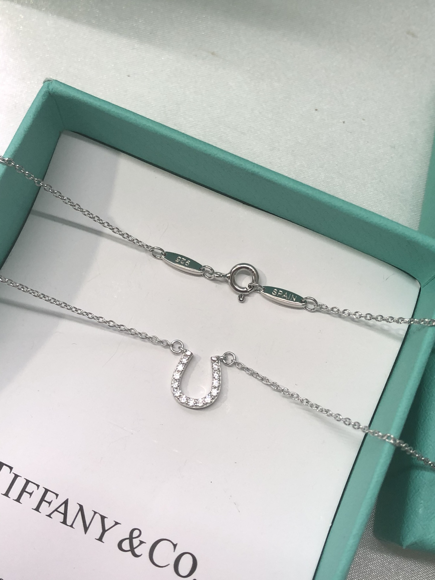 U Necklace with Diamonds