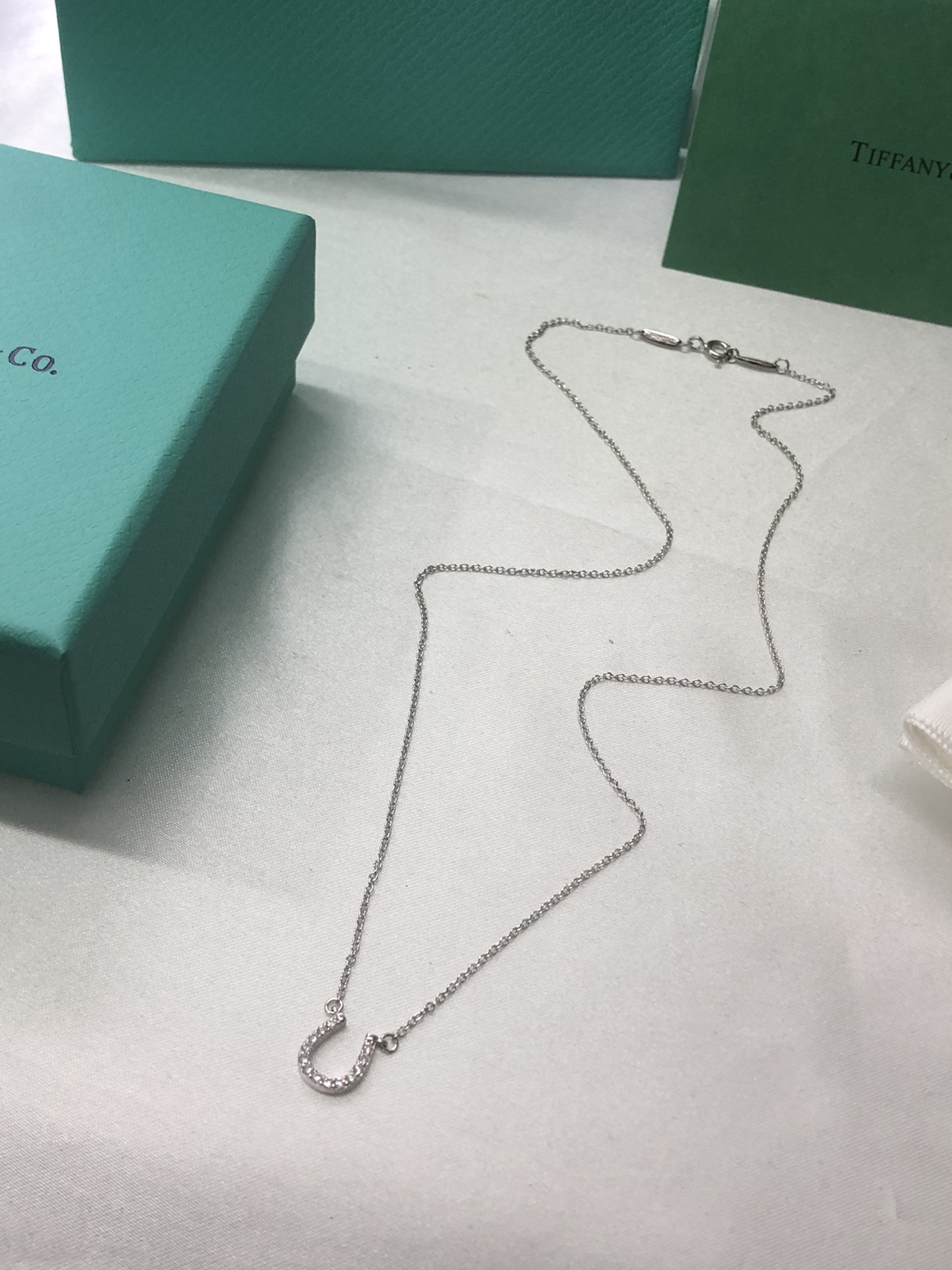 U Necklace with Diamonds