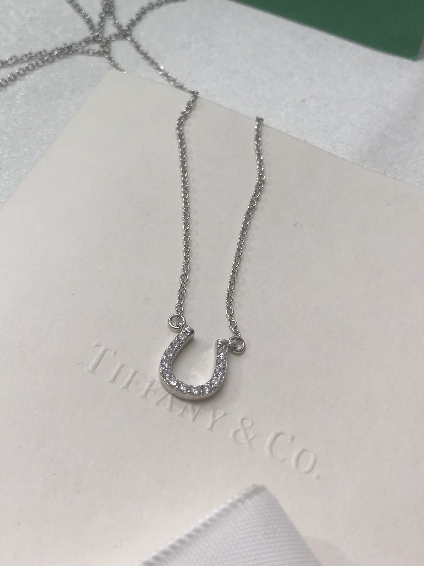U Necklace with Diamonds