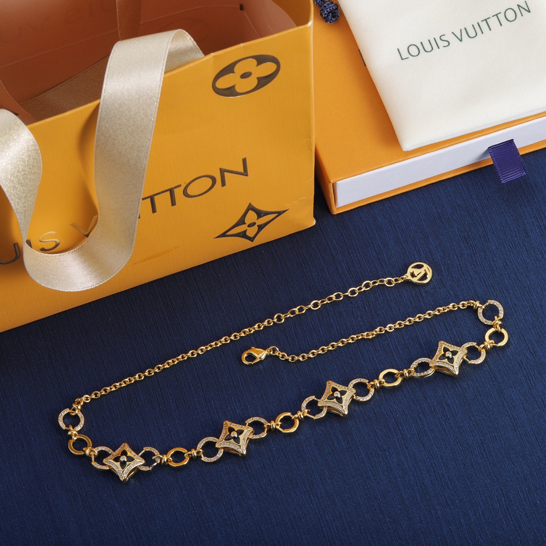 Lv Beads Flowers Necklace