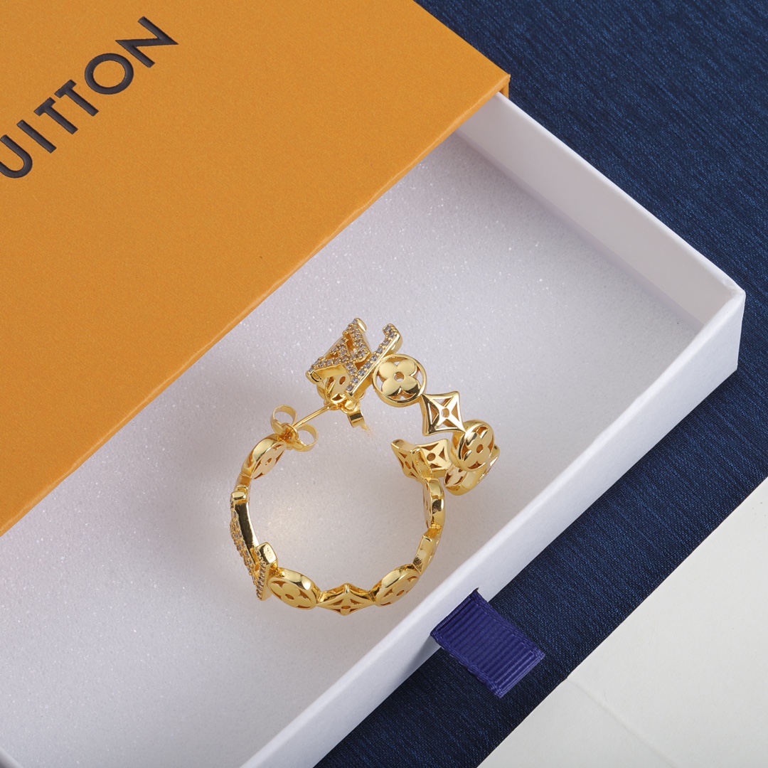 LV Word Flower Earrings with Diamonds
