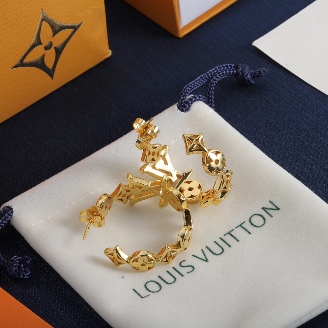 LV Word Flower Earrings with Diamonds