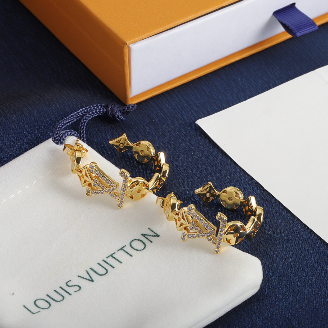 LV Word Flower Earrings with Diamonds