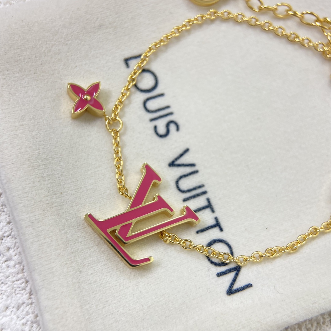 Red Enamel Letter Bracelet