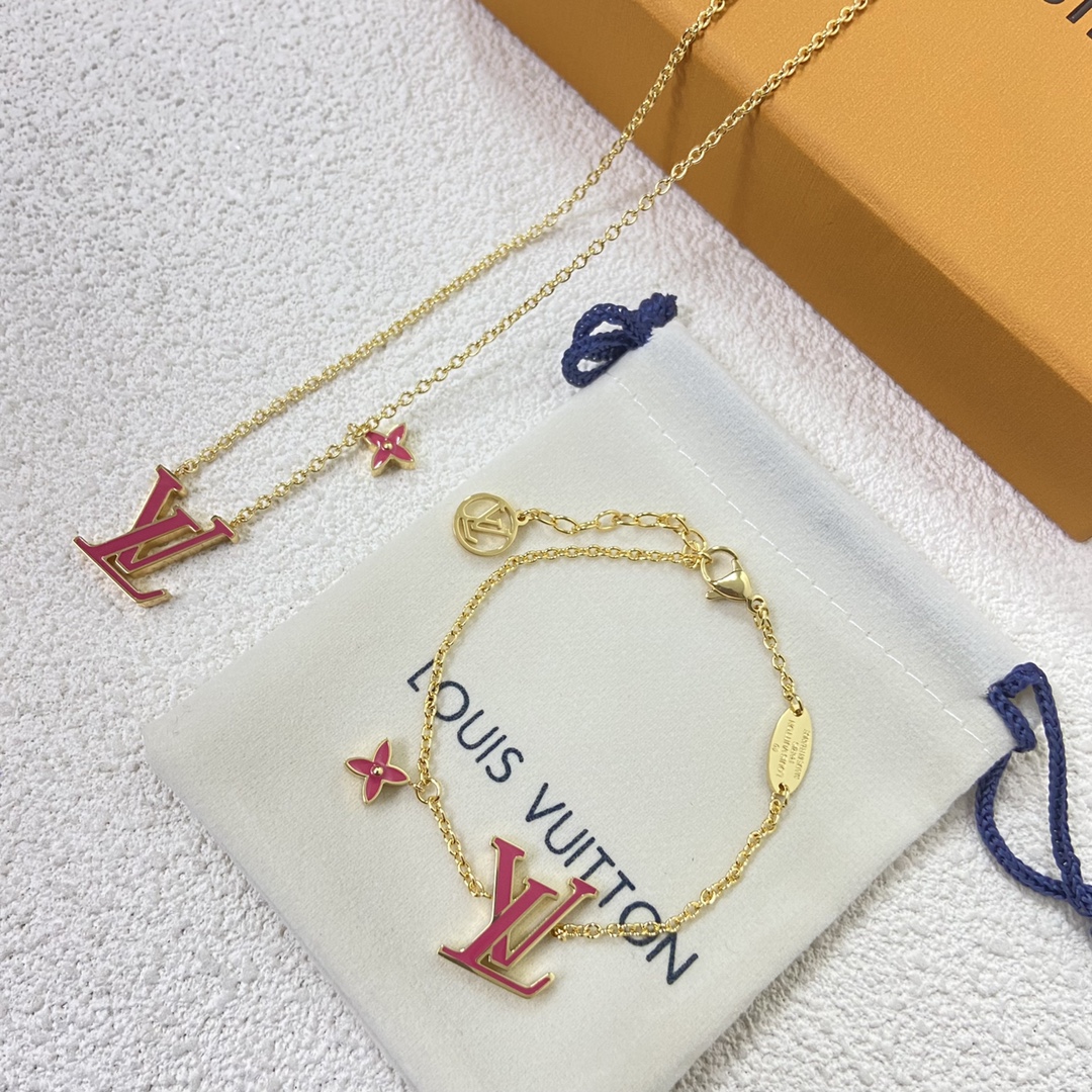 Red Enamel Letter Bracelet